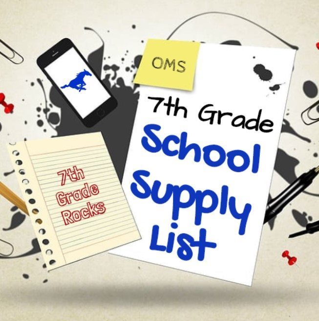 7th Grade School Supply List for 20222023 Oologah Middle School