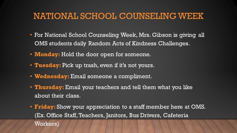 National School Counselor's Week 