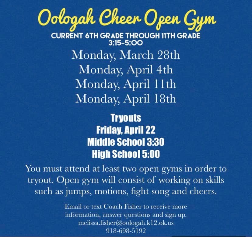OMS Cheer Tryout Information