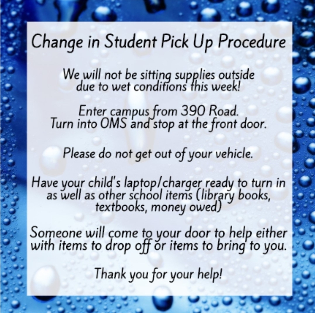 Student Supply Pick Up & Drop Off Procedure